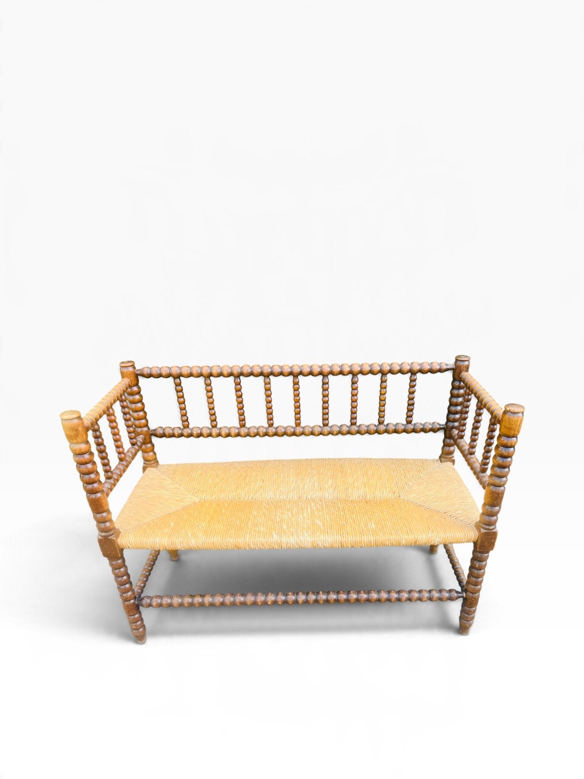 Antiek vintage knobbelbank | bankje | bobbin bank jaren 20, Ophalen of Verzenden