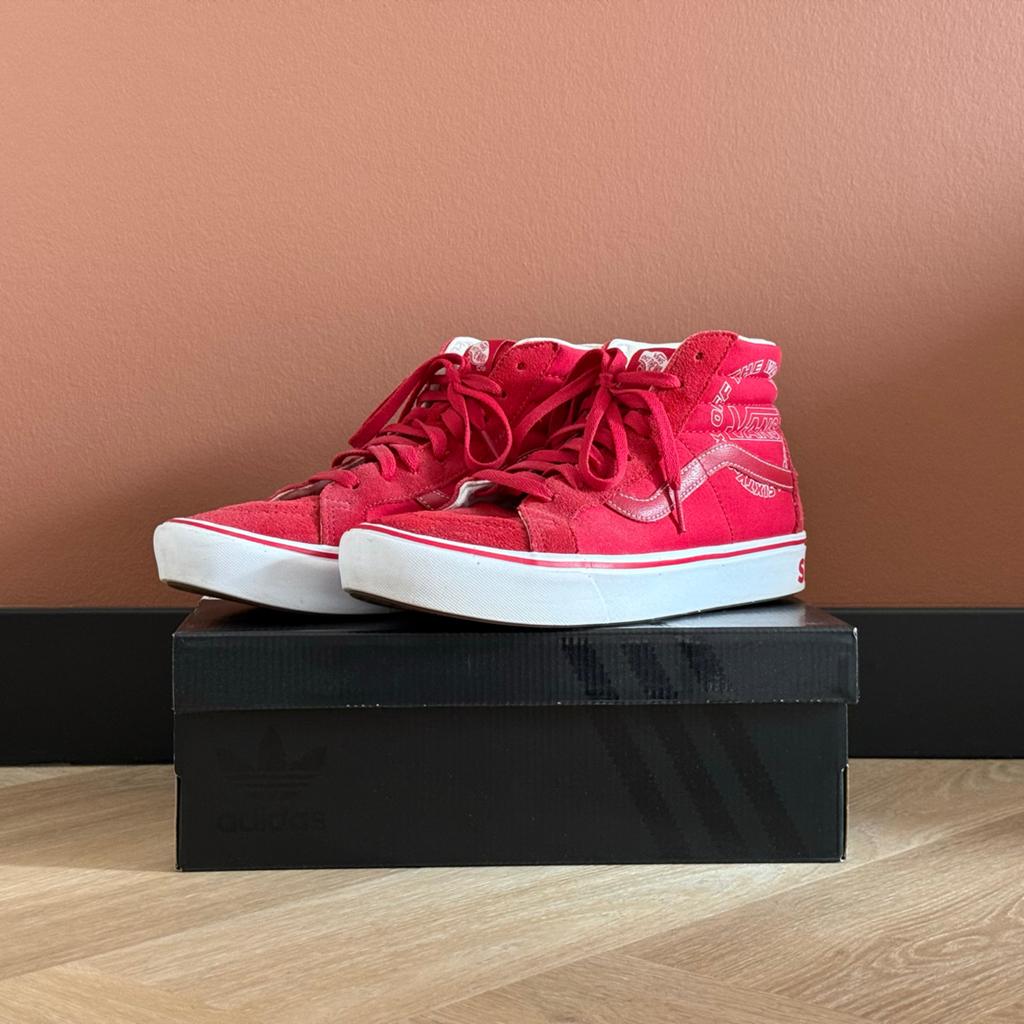 Vans Sk8-Hi Rood Suede Sneakers, Ophalen of Verzenden, Rood, Sneakers of Gympen, Zo goed als nieuw