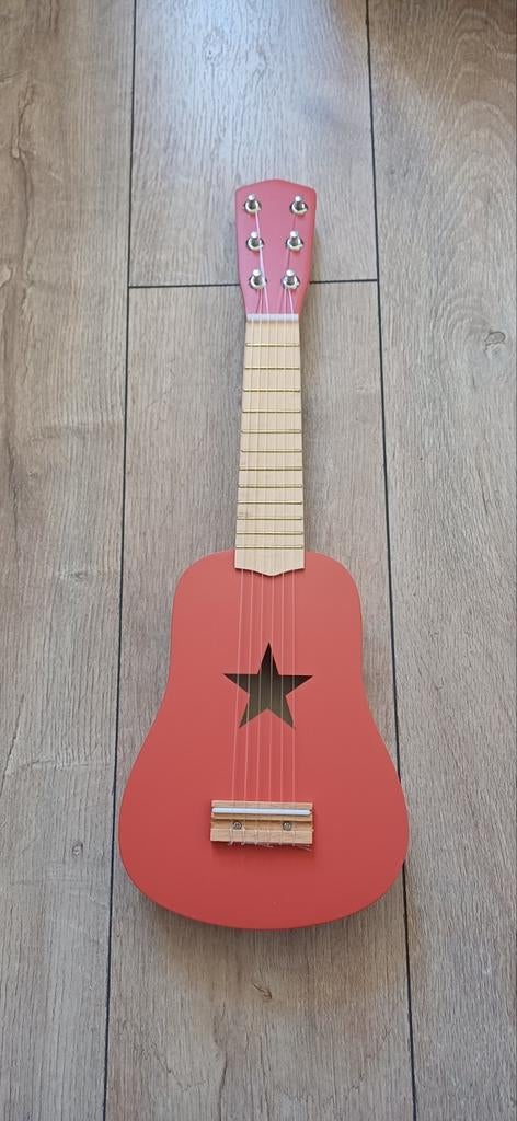 Kids Concept Houten Gitaar - Rood met Ster, Ophalen of Verzenden, Zo goed als nieuw, Overige typen