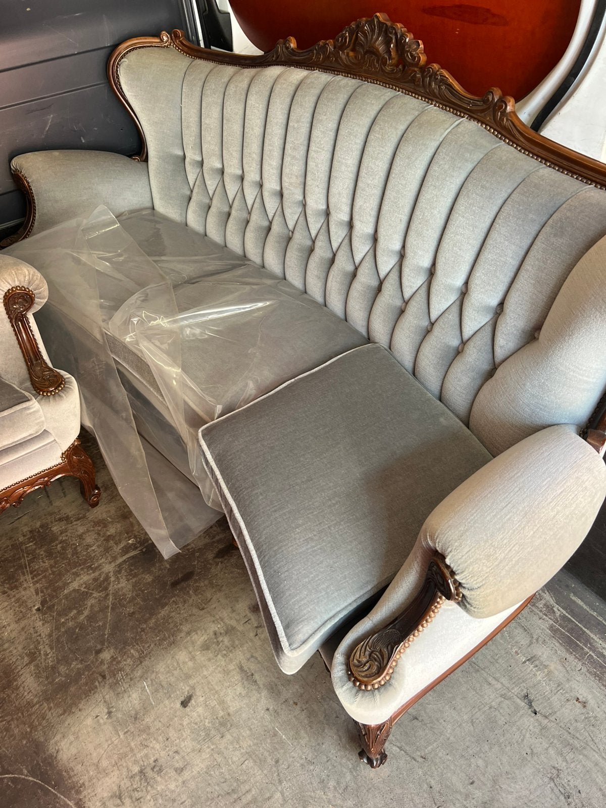 Barok bank met 2 fauteuils in goede staat, Huis en Inrichting, Banken | Sofa's en Chaises Longues, Ophalen, Gebruikt, Barok, 75 tot 100 cm