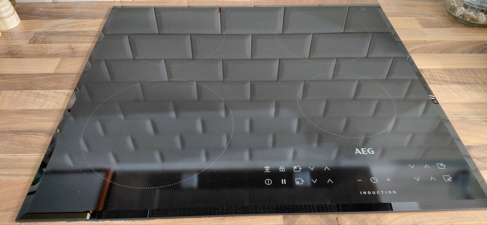 AEG inductiekookplaat met AEG afzuigkap Hob2Hood., Ophalen, 4 kookzones, Zo goed als nieuw, Inbouw