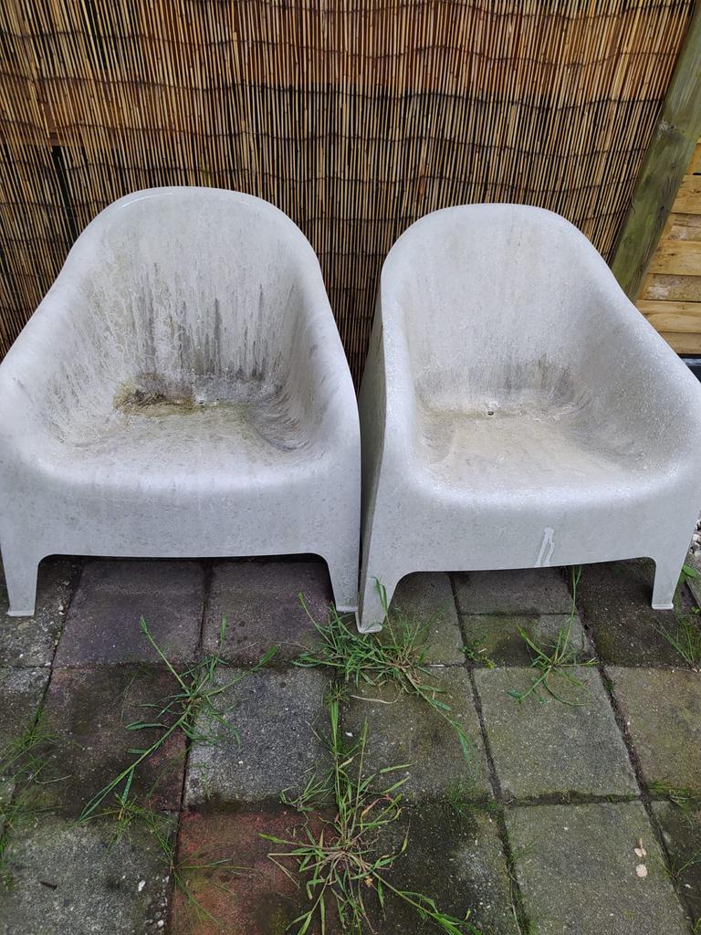 2x IKEA Skarpo tuinstoel, stapelbaar, Tuin en Terras, Tuinstoelen, Ophalen, Gebruikt, Kunststof, Stapelbaar
