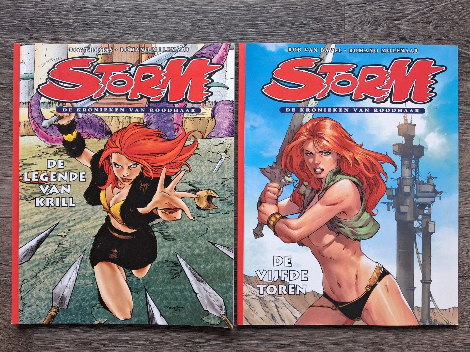 Storm  | De Kronieken van Roodhaar Dl 1 + 2, Boeken, Gelezen, Complete serie of reeks, Ophalen of Verzenden, Don Lawrence