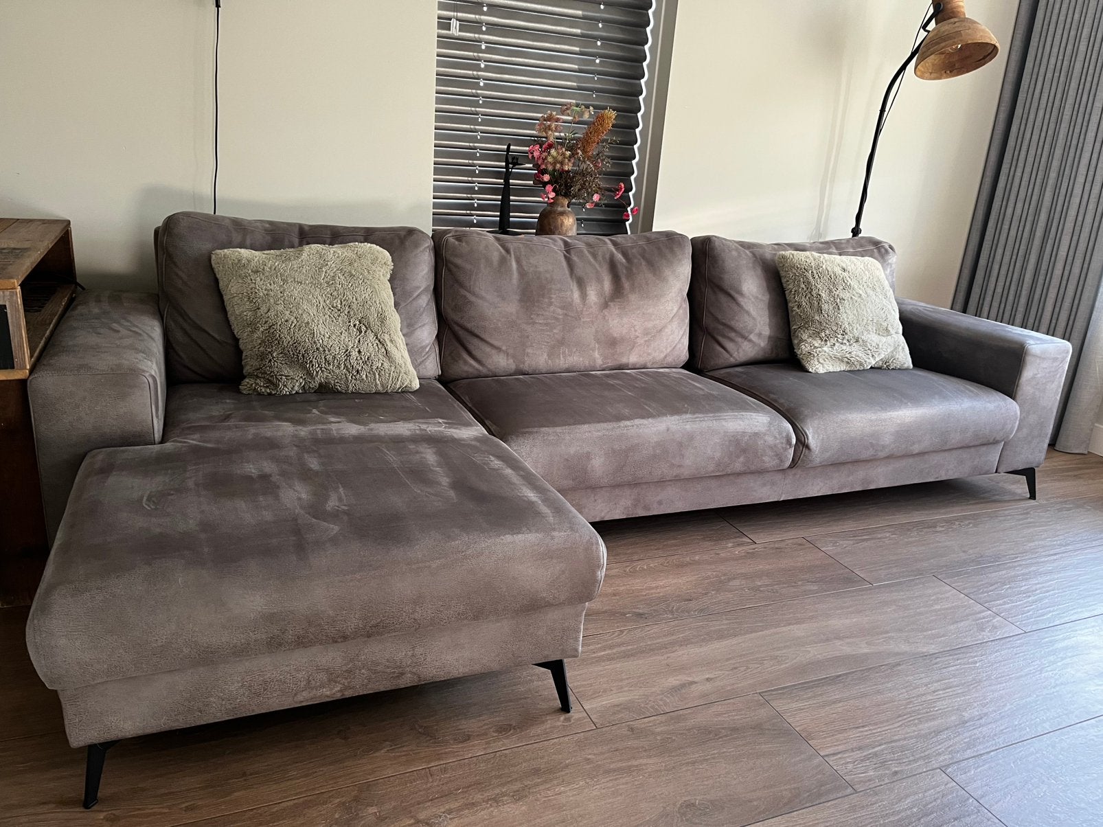 3-zits bank met longchair Pronto, Ophalen, Gebruikt, Stof
