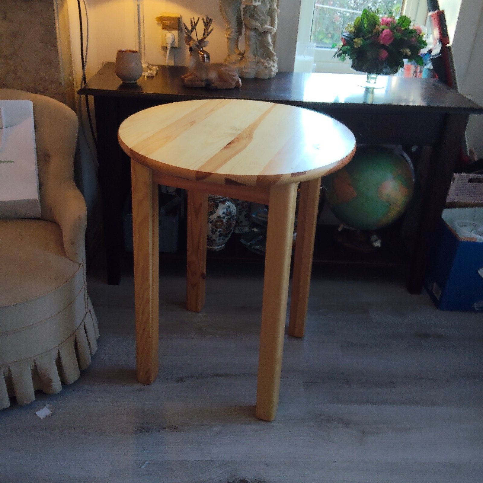 koma Round Dining Table Made of Solid Pine Wood Painted - Ne, Ophalen of Verzenden