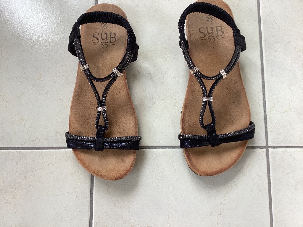 Zomerschoenen maat 39, Kleding | Dames, Schoenen, Sub, Zwart, Gedragen, Sandalen of Muiltjes