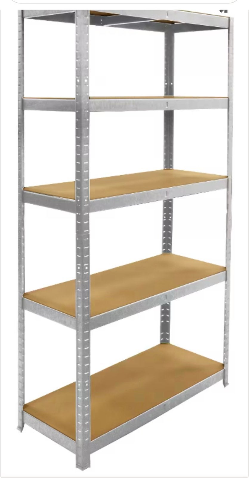 Stevige metalen stellingkast met 5 houten planken, Ophalen, Zo goed als nieuw