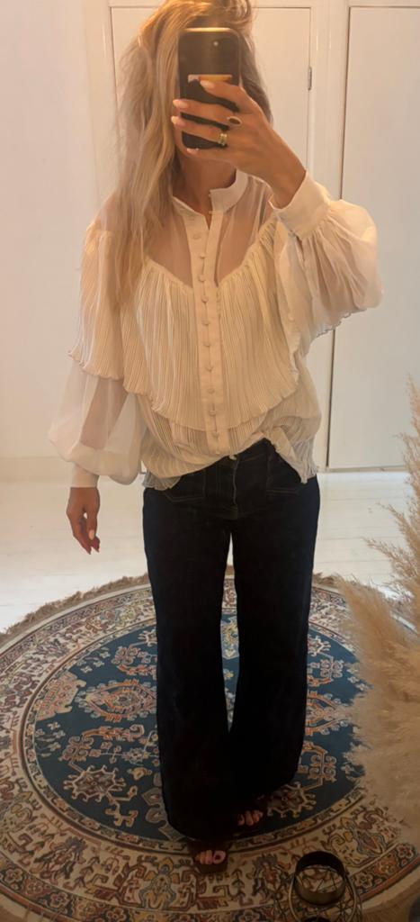 Bruuns Bazaar blouse, Ophalen of Verzenden, Zo goed als nieuw, Maat 36 (S), Wit