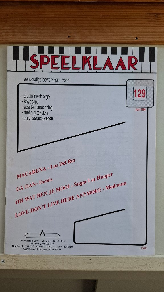 Bladmuziek Speelklaar 129 voor toetsen en gitaar, Muziek en Instrumenten, Bladmuziek, Gebruikt, Overige soorten, Ophalen of Verzenden