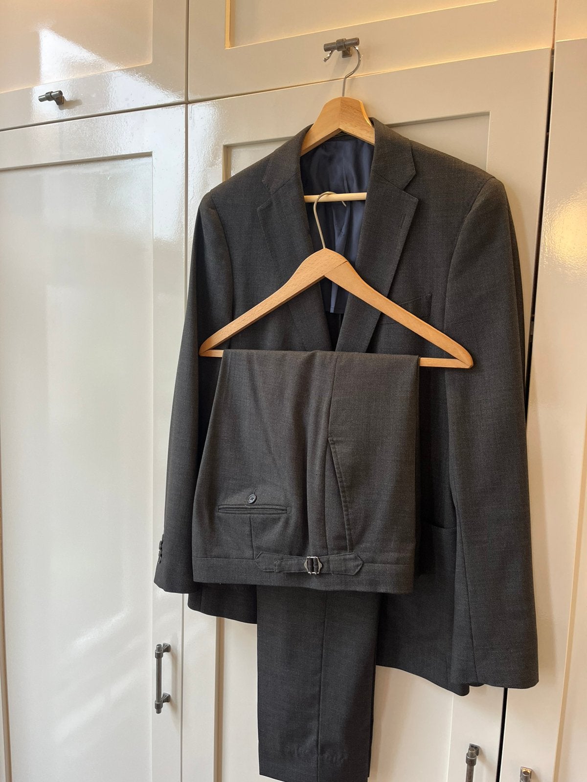 Society shop pak mt 50 grijs/ antraciet, Ophalen of Verzenden, Zo goed als nieuw, Maat 48/50 (M), Grijs