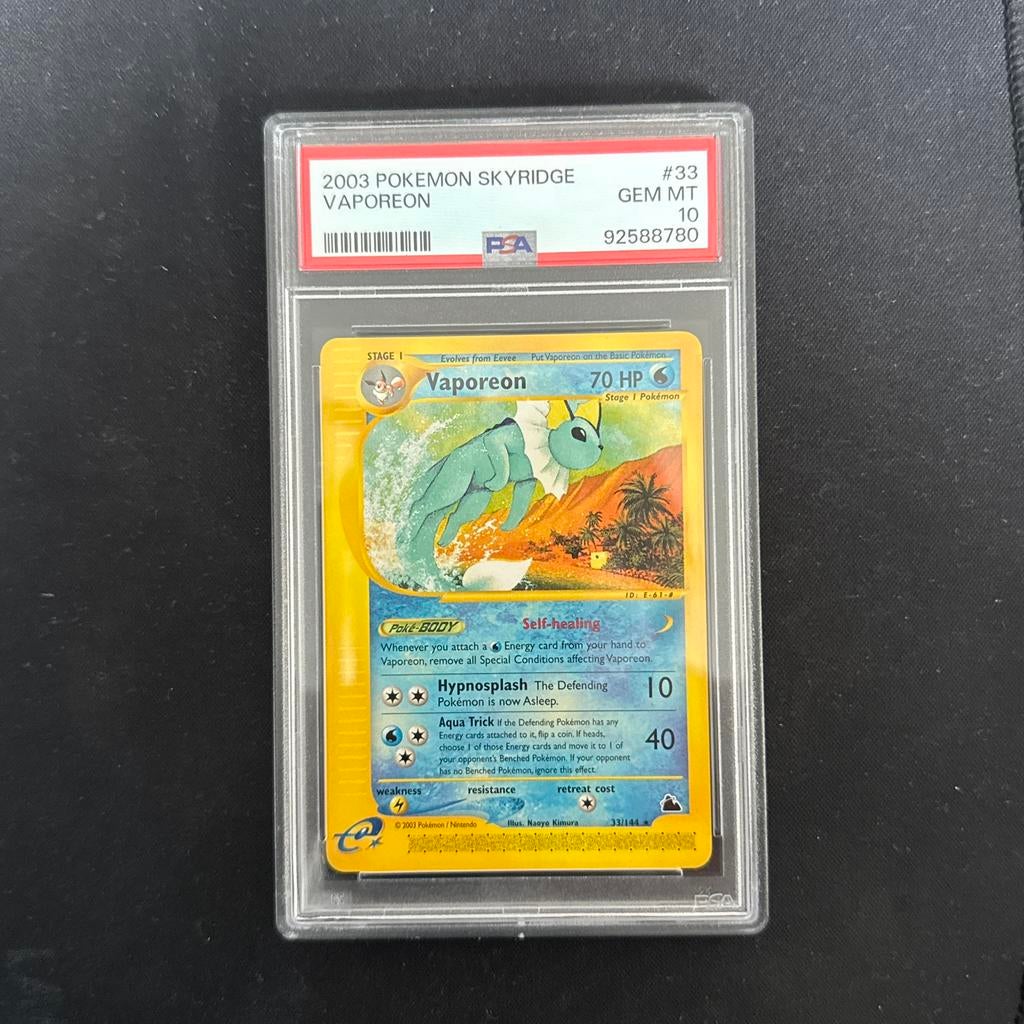 Vaporeon 33 skyridge PSA 10 pokemon (POP 182), Ophalen, Zo goed als nieuw