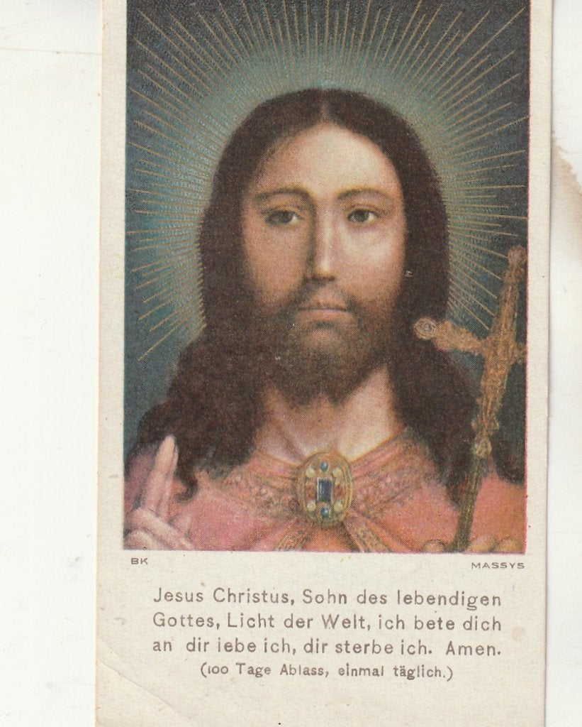 Antieke bidprent Jezus Christus, 1939, Ophalen of Verzenden, Gebruikt, Kaart of Prent, Christendom | Katholiek