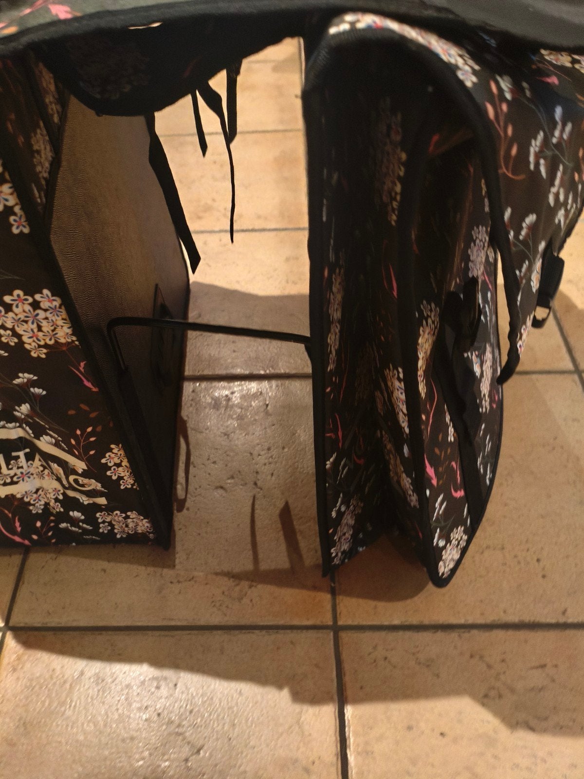 VoltanO grote dubbele fietstas met bloemenprint, Ophalen, Nieuw, VoltanO