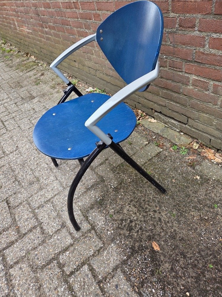 vergaderstoel vepa alpine vintage blauw, Ophalen of Verzenden