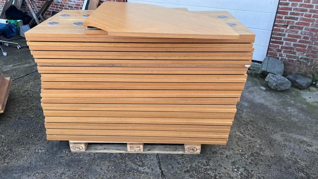 Tafelbladen 160 x 80, 40 stuks, fineer, Ophalen, Gebruikt, Hout, Hoekbureau