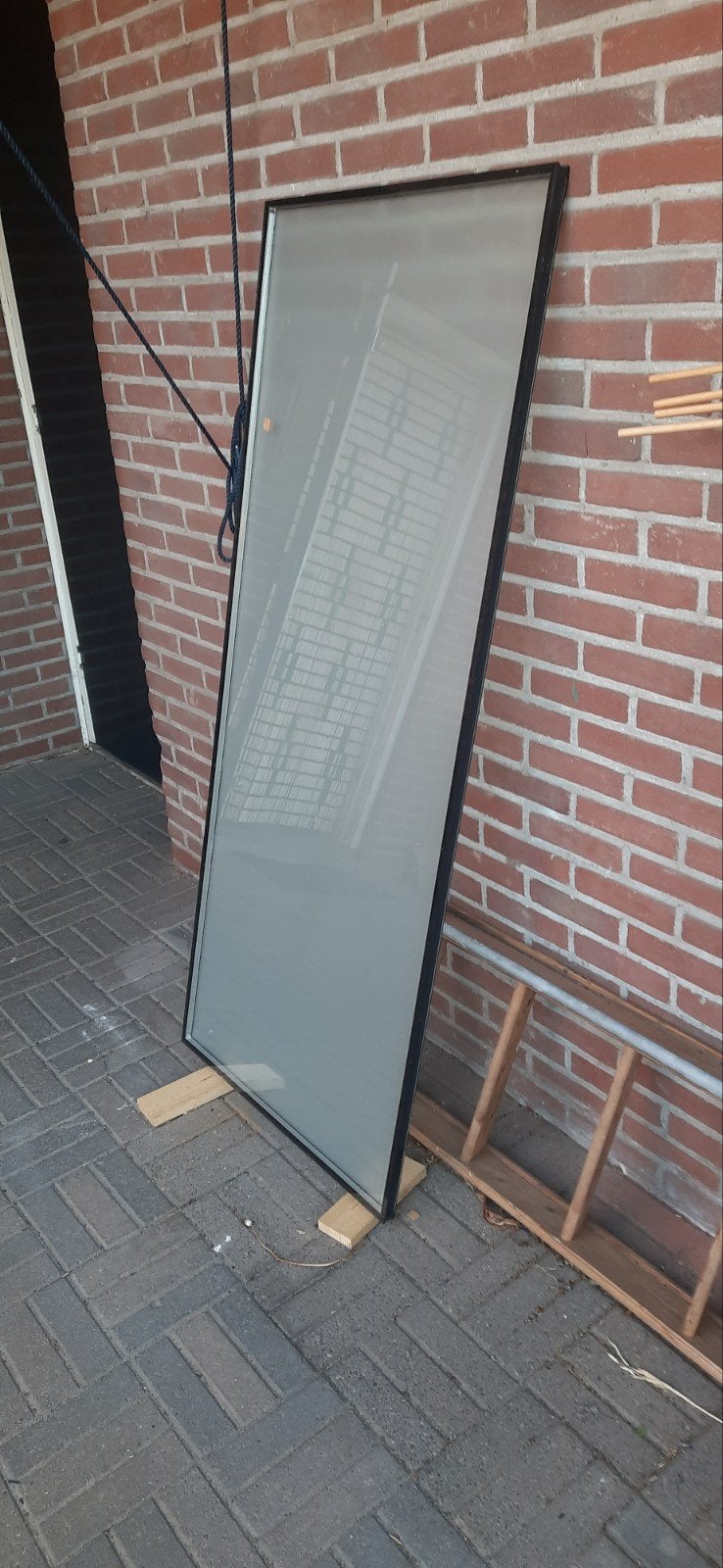 melkglas, 69x165x2,5 cm, Doe-het-zelf en Verbouw, Glas en Ramen, Ophalen, Gevelraam of Ruit, Gebruikt, Minder dan 80 cm