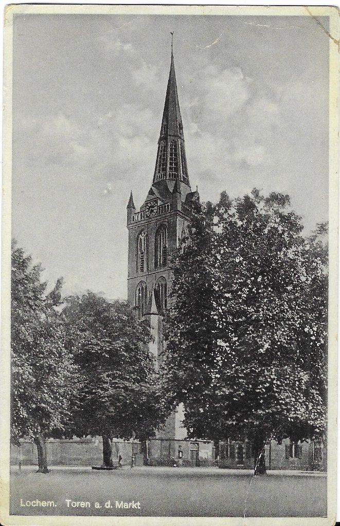 Lochem, Toren, Markt, kerk, uurwerk, klok, Verzenden, 1940 tot 1960, Gelopen, Gelderland