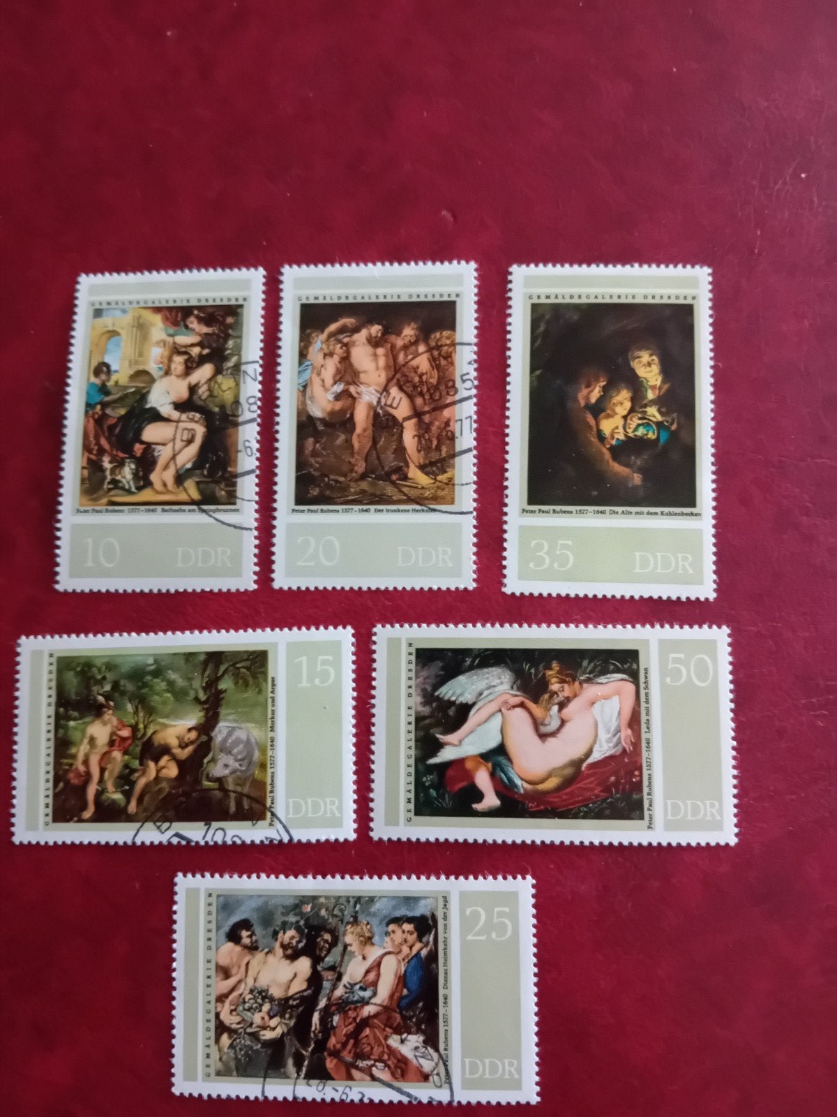 DDR Postzegels Rubens Schilderijen - Gestempeld, Postzegels en Munten, Ophalen of Verzenden, DDR, Gestempeld