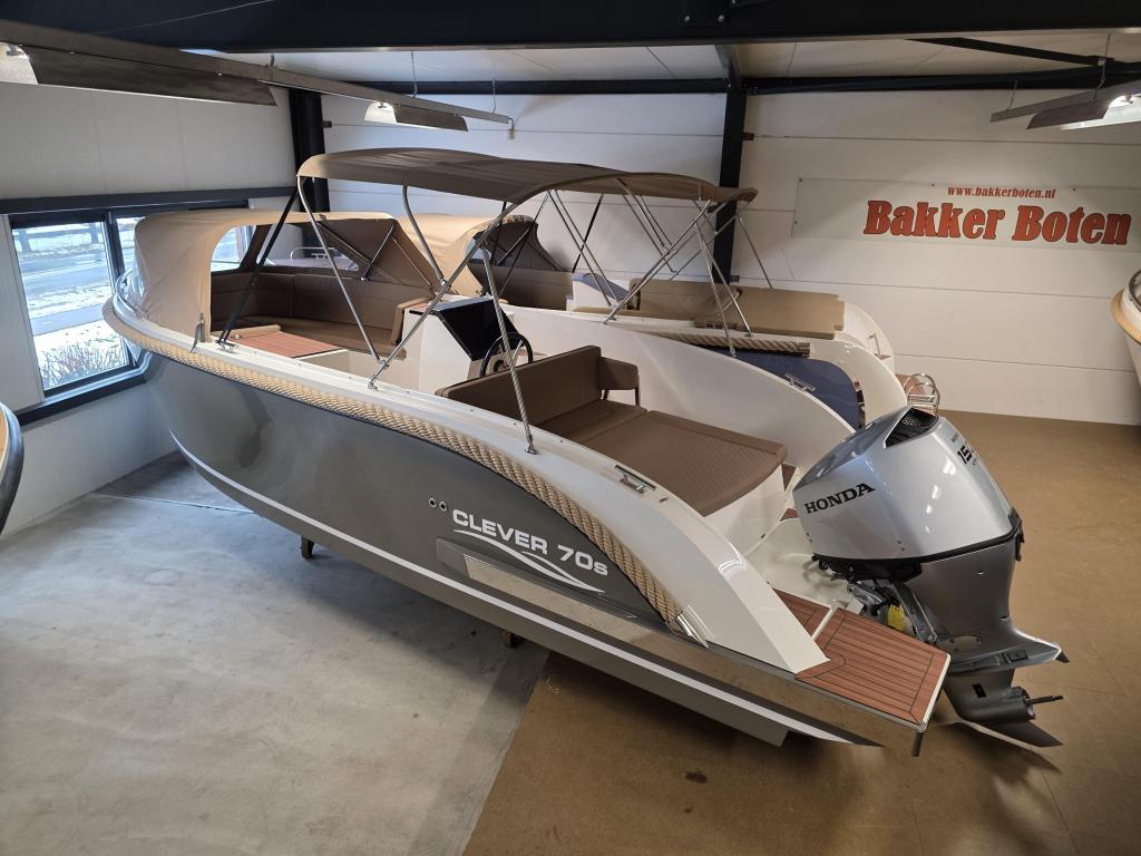 Clever 70s 150pk Honda nieuw vaar klaar, Tender, Voorling 140, Bakker boten, Zonnedek