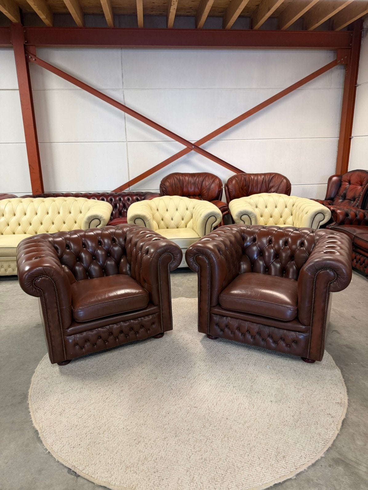 Bruine leren chesterfield club fauteuils stoelen Z.G.A.N., 2871SK, Klassieke, Mariansoliak8@gmail.com, Ophalen of Verzenden