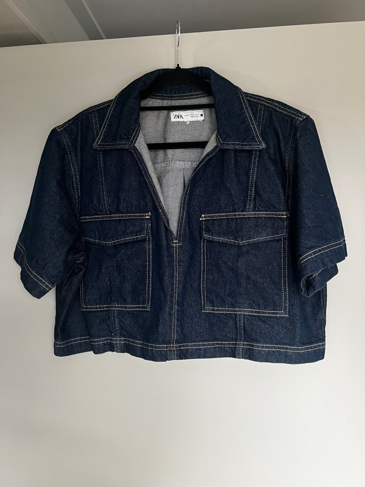 Nieuw Zara cropped jeans blouse XL, Ophalen of Verzenden, Nieuw, Maat 46/48 (XL) of groter, Blauw