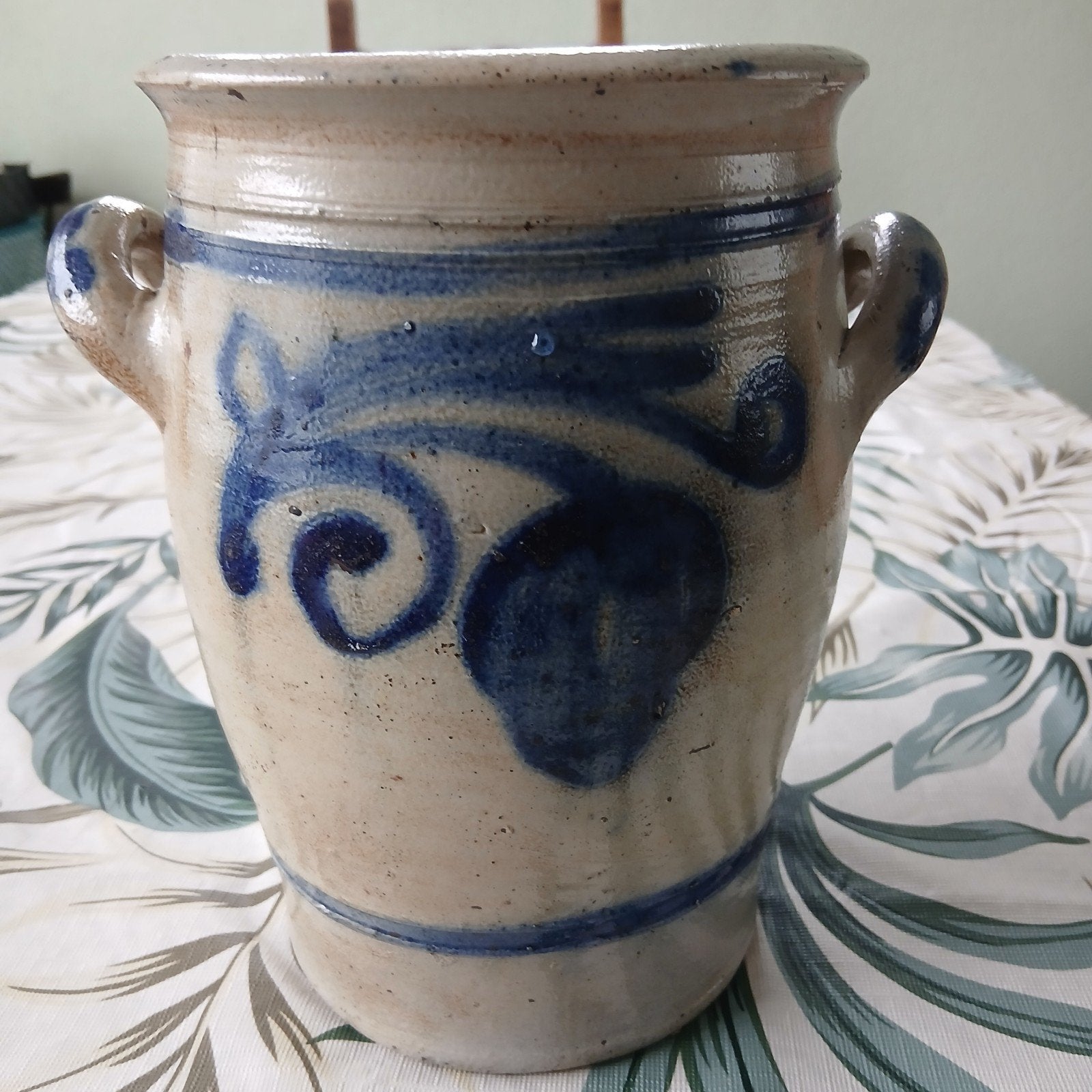 Antieke keulse zoutglazuur aardewerk pot met oren, Antiek en Kunst, Ophalen of Verzenden