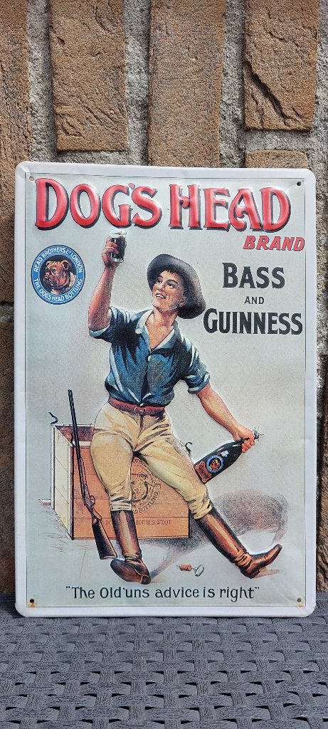 Origineel reclamebord Guinness Dog's Head, Ophalen of Verzenden, Nieuw, Reclamebord, Plaat of Schild, Overige merken