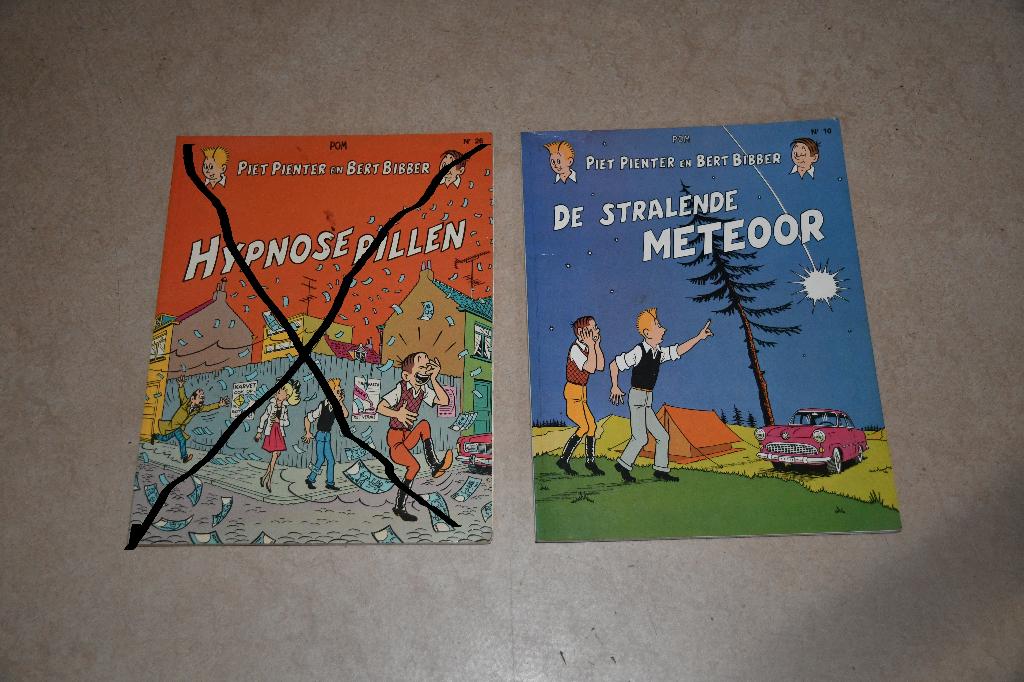 1 strip Piet Pienter en Bert Bibber, Gelezen, Pom, Eén stripboek, Ophalen of Verzenden