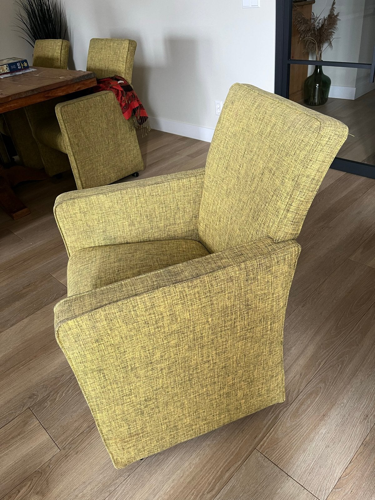Comfortabele groene fauteuil - Zo goed als nieuw, Overige kleuren, Ophalen of Verzenden, Zo goed als nieuw, Eén