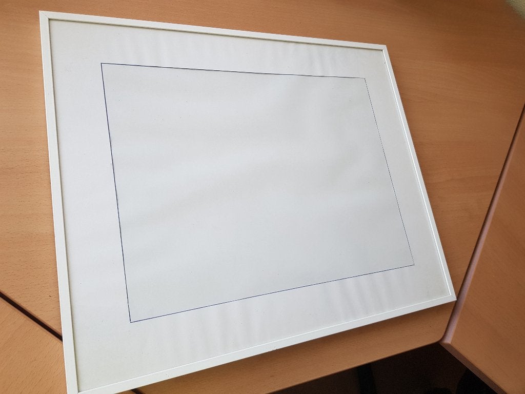 Witte fotolijst met passepartout (40 bij 50), Audio, Tv en Foto, Fotografie | Fotolijsten, Zo goed als nieuw, Wissellijst, Kunststof