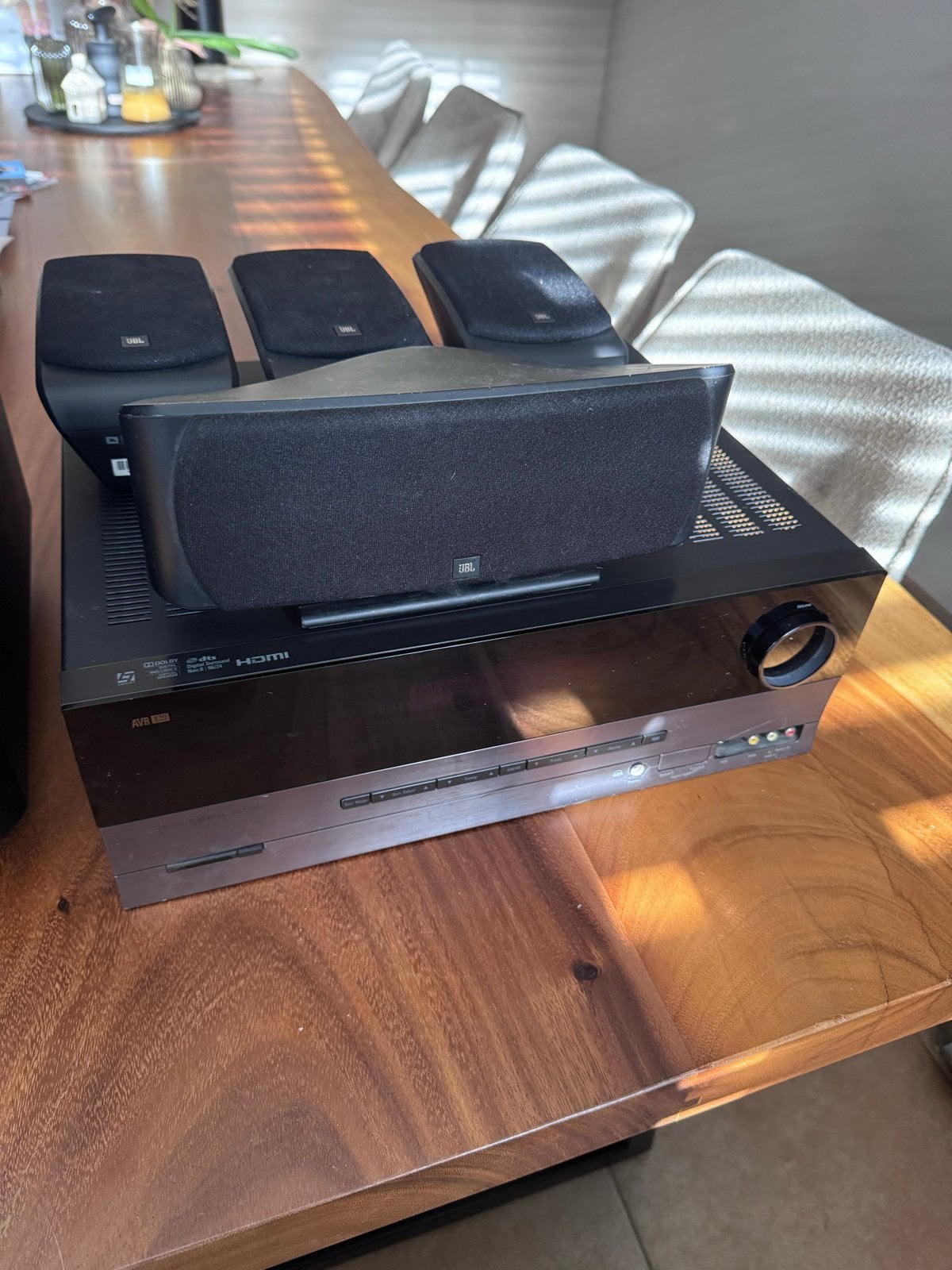 JBL Surround Set met Harman Kardon AVR 139 Receiver, Gebruikt, JVC, 70 watt of meer, Ophalen of Verzenden