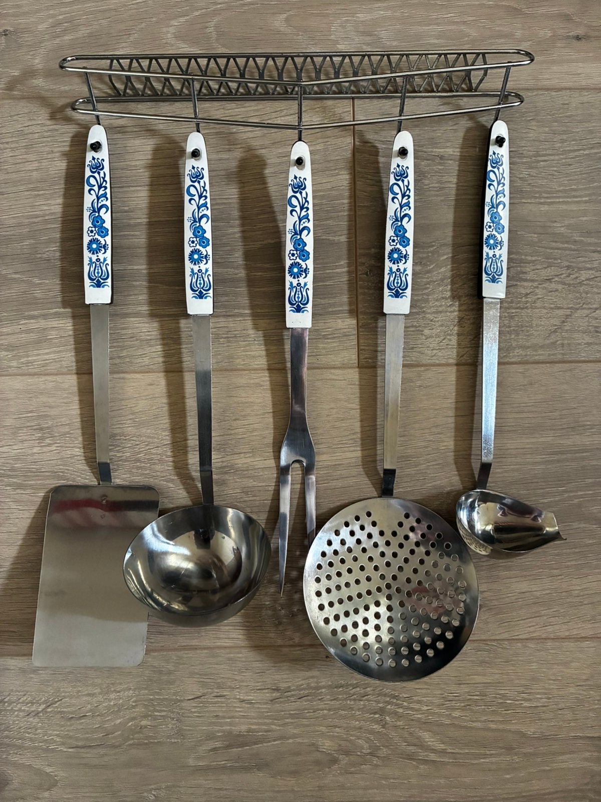 Vintage kookgerei soeplepel, sauslepel, schuimspaan etc, Ophalen, Gebruikt, Rvs of Chroom