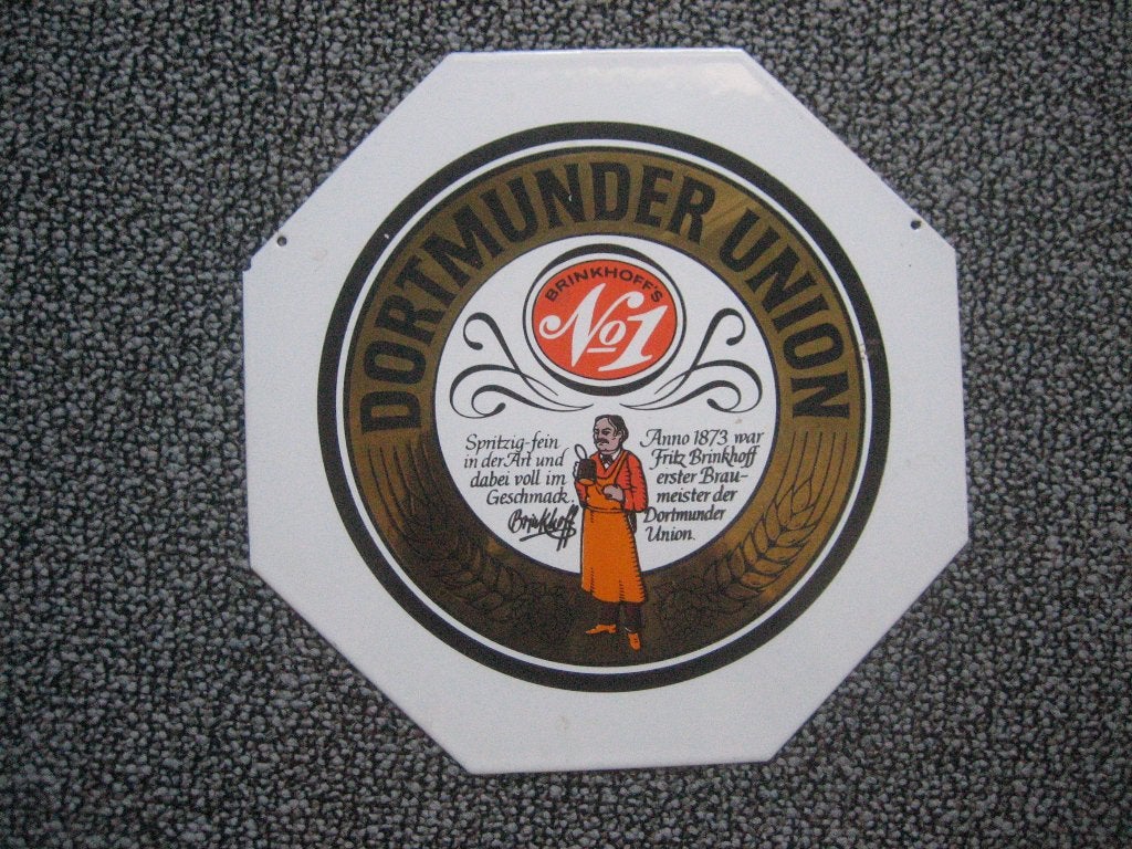 Emaille bord Dortmunder bier, Ophalen of Verzenden, Gebruikt, Reclamebord