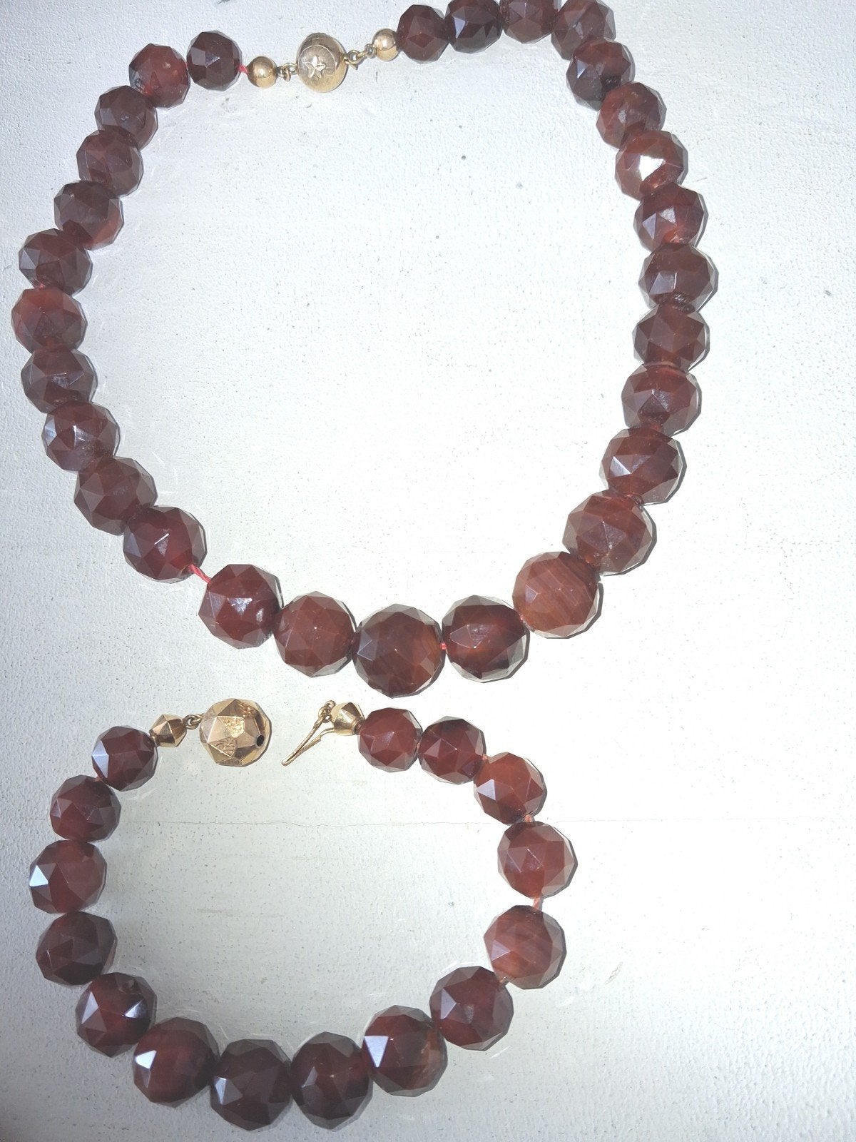 Antieke Zeeuwse Carneolen ketting en armband,14 karaat, Sieraden, Tassen en Uiterlijk, Antieke sieraden, Ophalen of Verzenden