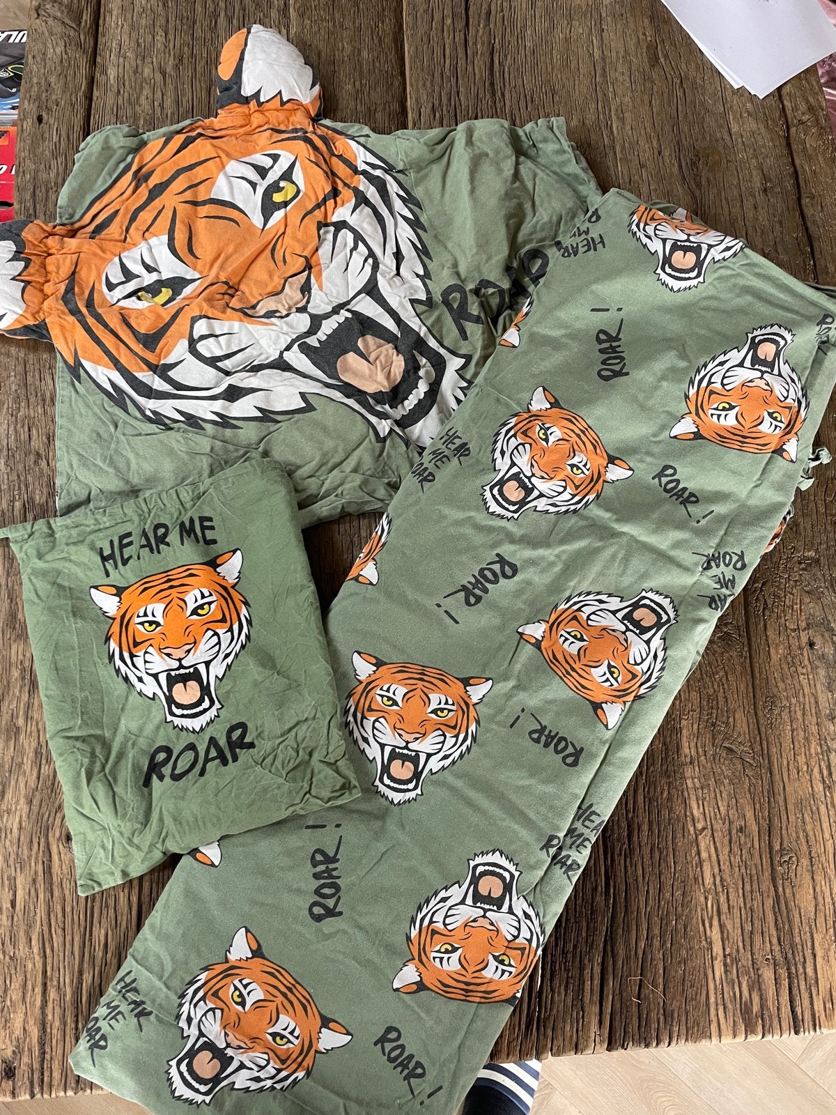 Stoer tijger dekbedovertrek - ROAR! design, Eenpersoons, Dekbedovertrek, Ophalen of Verzenden, Zo goed als nieuw