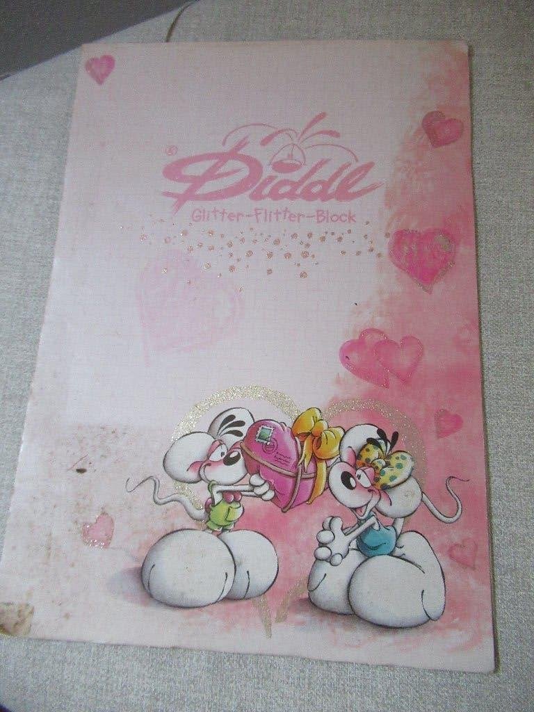 Diddl A4 GLITTER-FLITTER BLOK KAFT - no. 88, Verzamelen, Ophalen of Verzenden, Verschillende figuren, Gebruikt, Papier, Kaart of Schrift