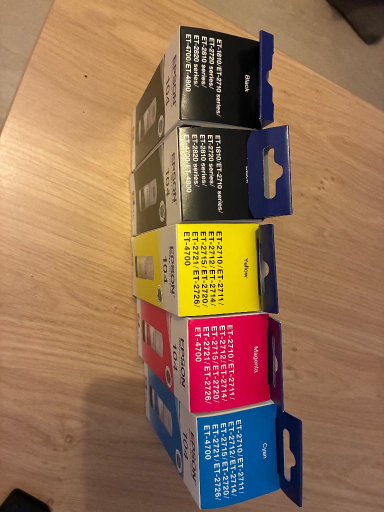 Epson 104 EcoTank inktset – zwart, cyaan, magenta, geel, Ophalen of Verzenden, Nieuw, Cartridge, Epson origineel
