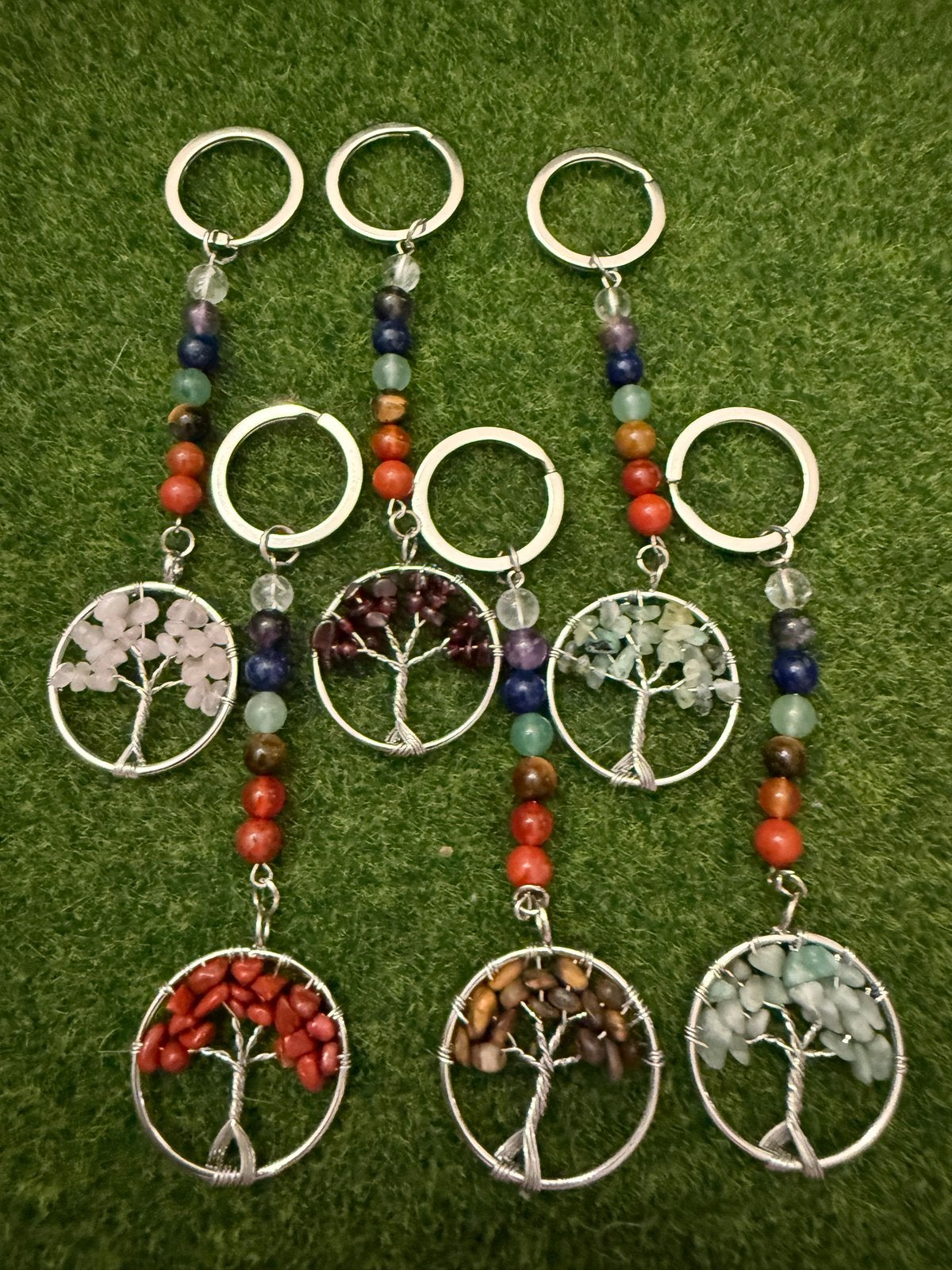 Sleutelhanger 7 Chakra Stenen met Levensboom, Ophalen of Verzenden, Nieuw, Overige typen