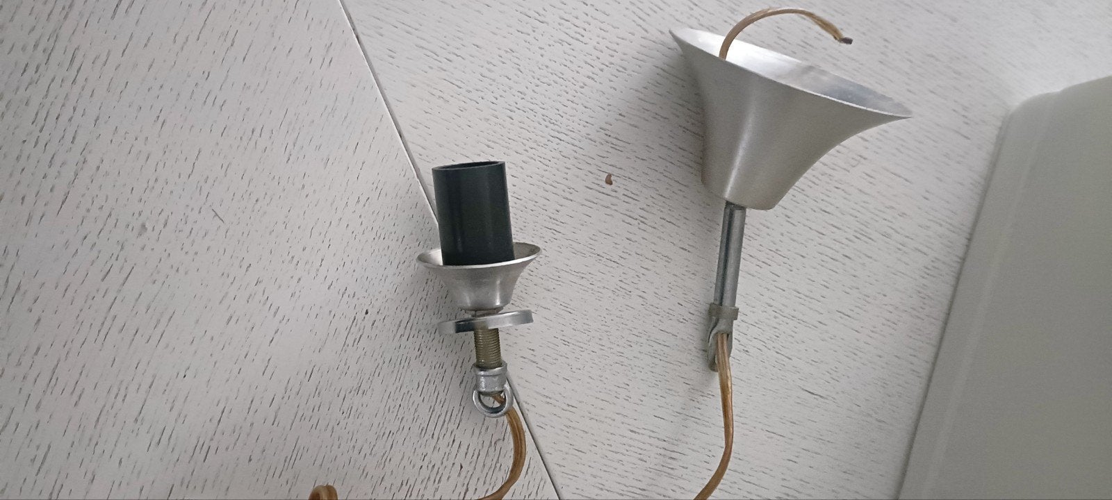 Vintage Lampenfitting - Aluminium en Bakeliet, Ophalen of Verzenden