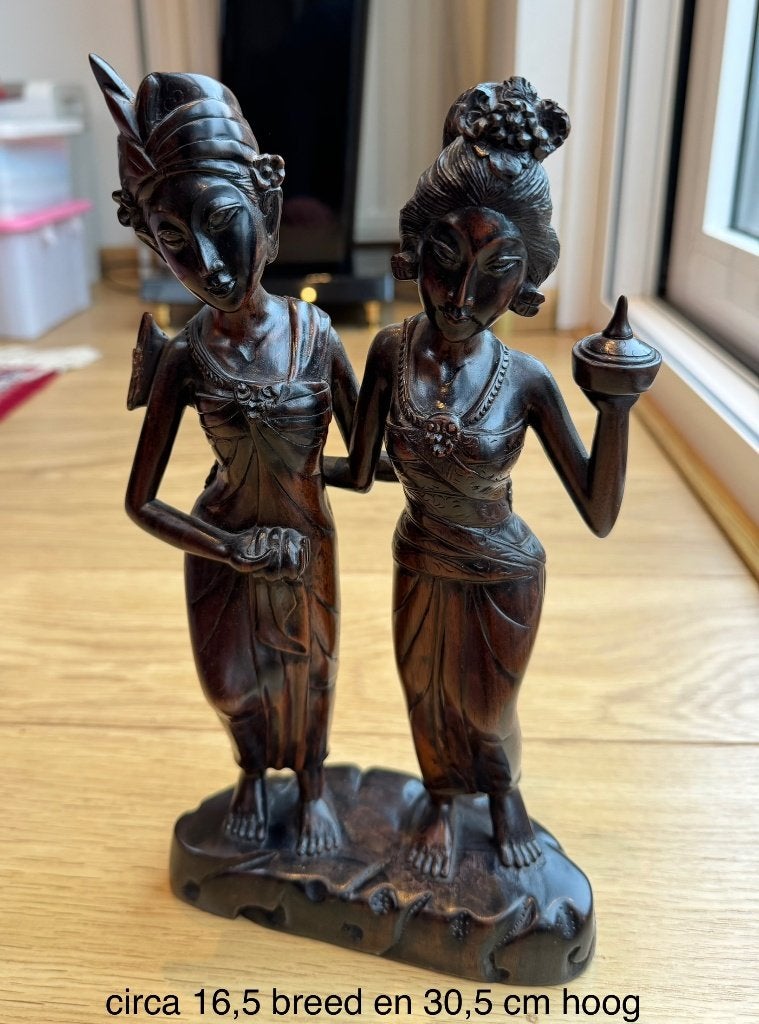 Houtsnijwerk Indonesië, Houtsnijwerk, Ophalen of Verzenden, Handgemaakt, 20 - 50 cm