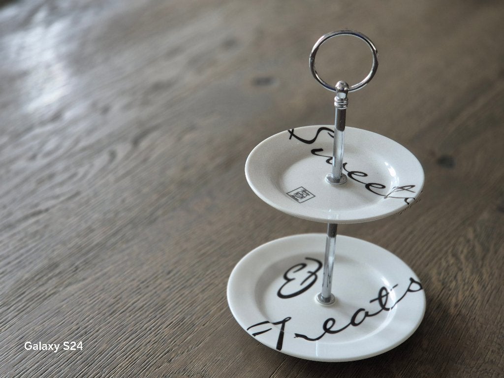 Etagere 'Sweets & Treats' - 2 lagen, Met handvatten, Porselein of Keramiek, Overige typen, Rond