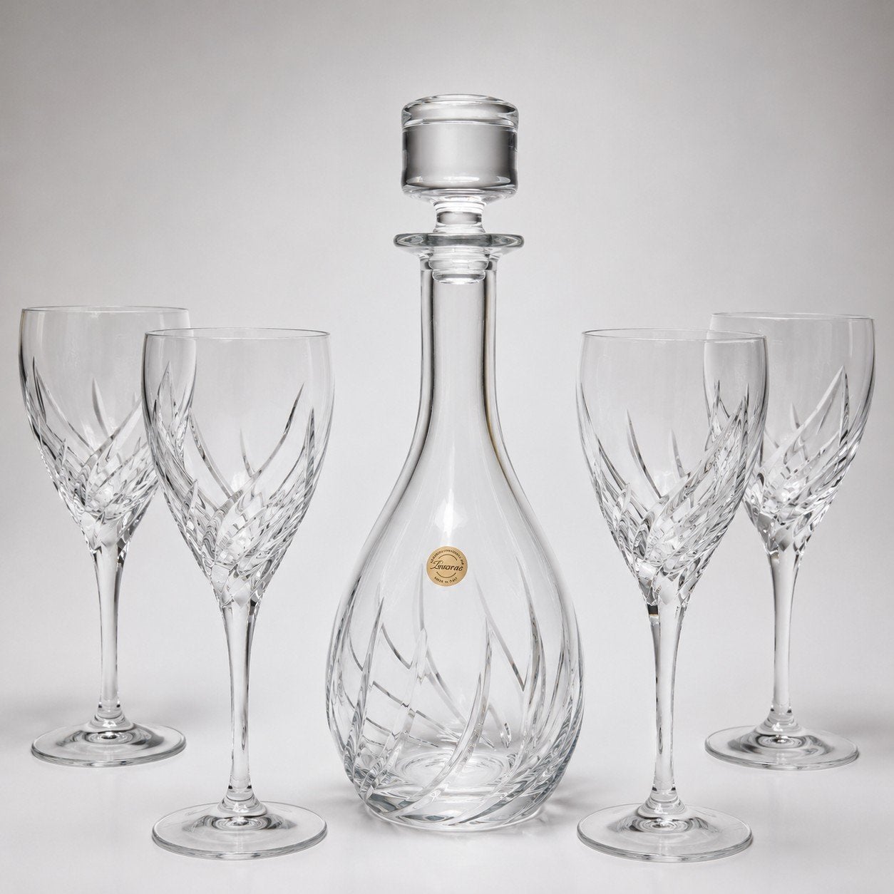 Prachtige kristallen karaf met 4 glazen van Toscane, Antiek en Kunst, Antiek | Glas en Kristal, Ophalen of Verzenden