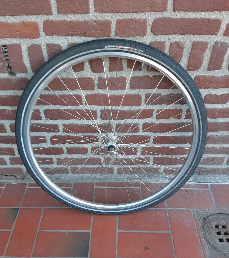 Aluminium Voorwiel 28 inch Naaf Parallax Shimano Rigida Velg, Aluminium Voorwiel 28 inch Naaf Parallax Shimano Rigida Velg, Elektrische fiets
