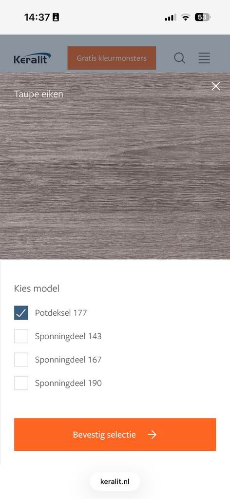 2x 6m Keralit potdekselplanken taupe eiken - Nieuw, Ophalen, Nieuw, Plank, 300 cm of meer