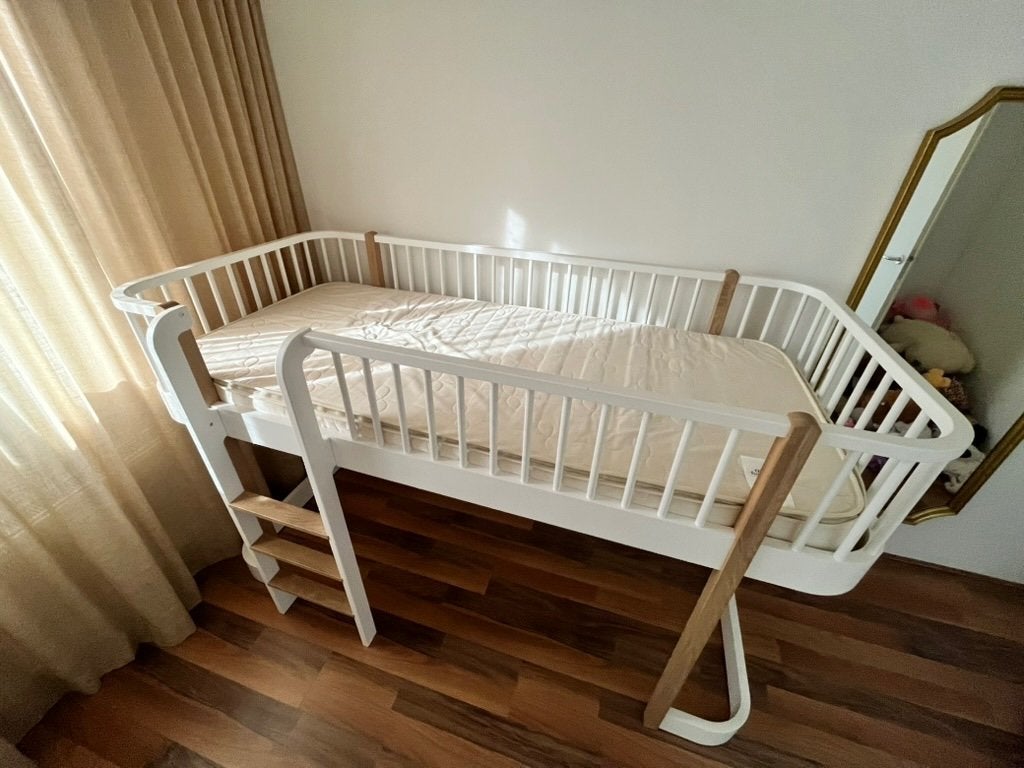 Halfhoog bed slaper Oliver Furniture White Oak met Matras, Kinderen en Baby's, Ophalen, 85 tot 100 cm, Hoogslaper of Stapelbed