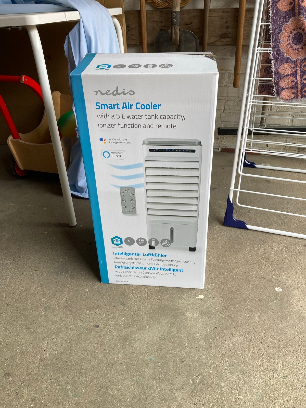 Nedis Smart Luchtkoeler met 5L watertank en afstandsbedienin, Witgoed en Apparatuur, Airco's, Nieuw, Mobiele airco, Minder dan 60 m³