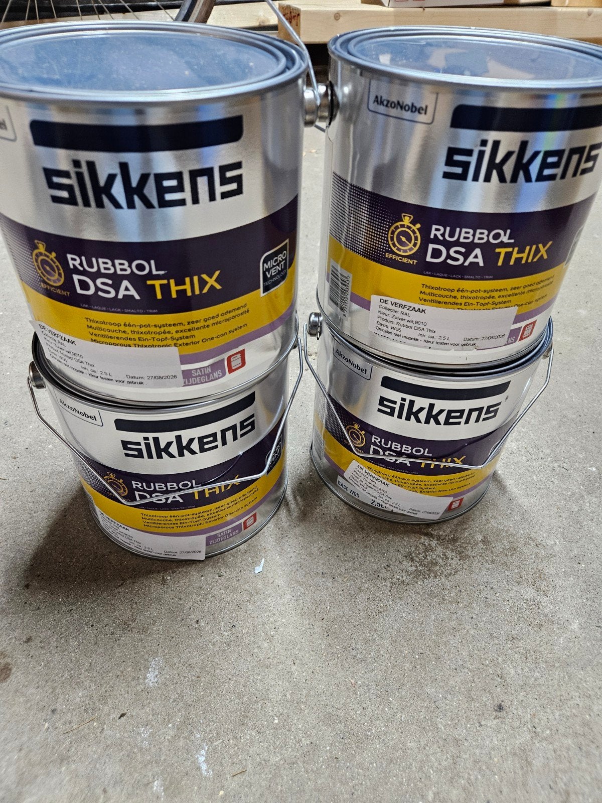Sikkens Rubbol DSA Thix verf Zuiver wit 9010 2.5L, Wit, Nieuw, Ophalen of Verzenden, Lak