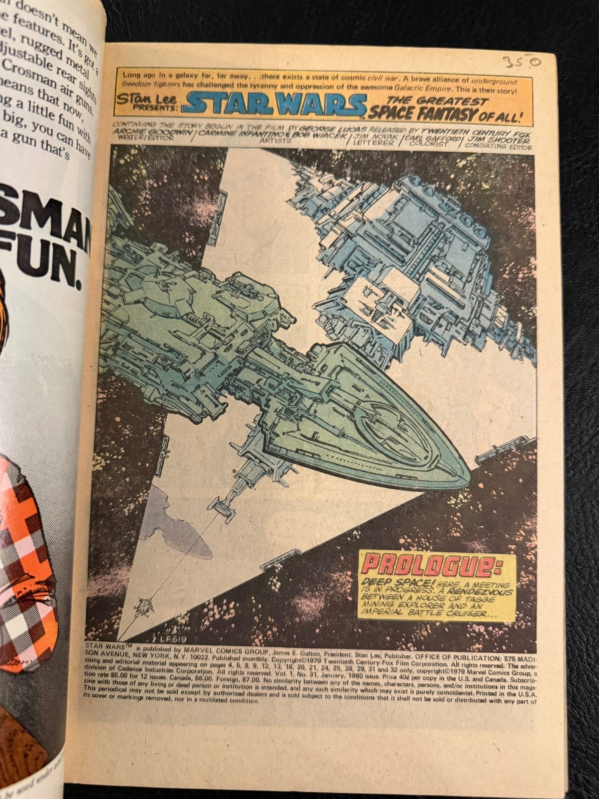 Star Wars Comic #31 1e Druk 1980 VF Marvel, Ophalen of Verzenden, Zo goed als nieuw, Boek of Poster