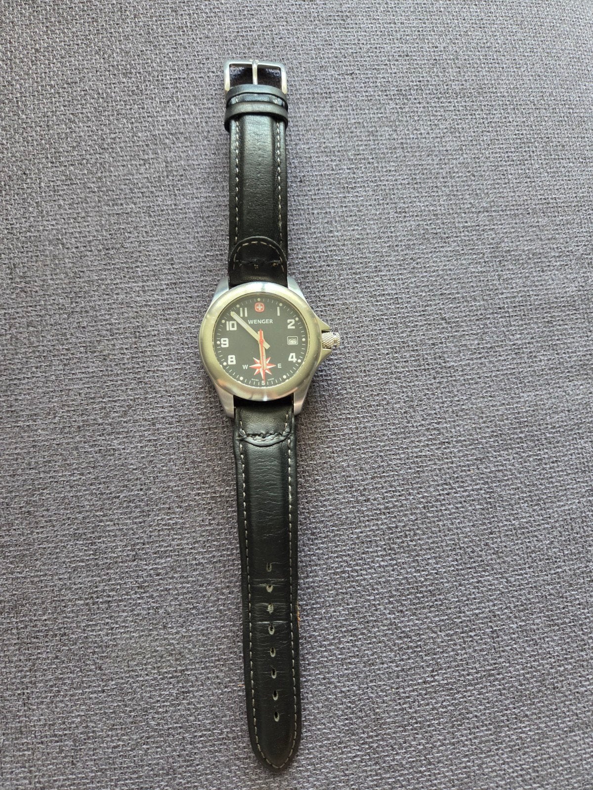 Wenger 72035 Compass Navigator Herenhorloge - Complete Set!, Ophalen of Verzenden, Staal, Overige merken, 1960 of later