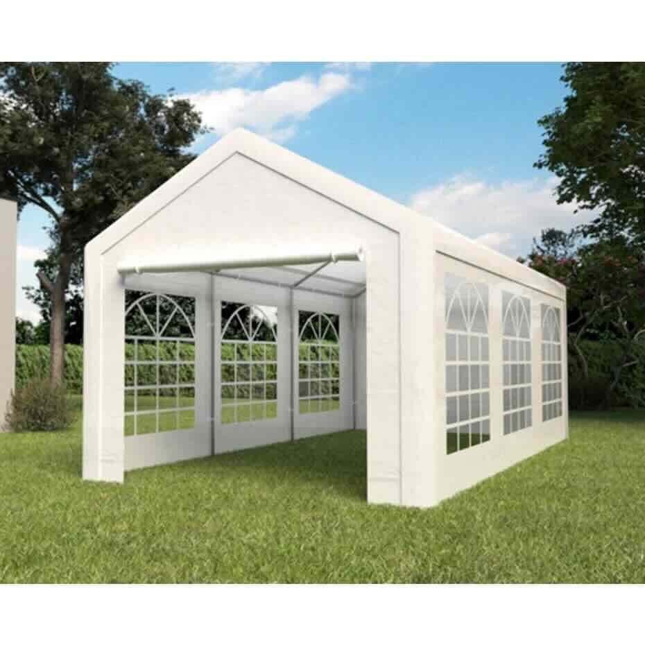 Partytent 6x3m wit 1x gebruikt - koop-een-partytent, Tuin en Terras, Partytenten, Ophalen, Partytent, 2 meter of meer, Zo goed als nieuw